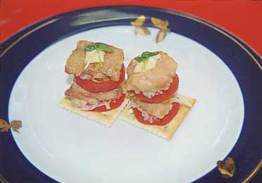 鶏肉のスタミナオープンサンド